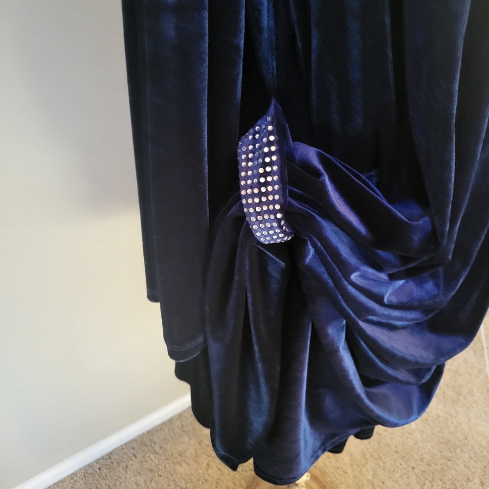 Midnight Velvet Royal Blue Velvet Dress - Picture 4 of 8